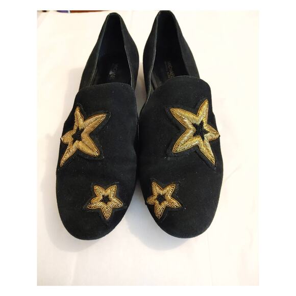 Michael Kors Flats Natasha Star Applique Black Suede Flats Sz. 9.5 - Picture 3 of 8